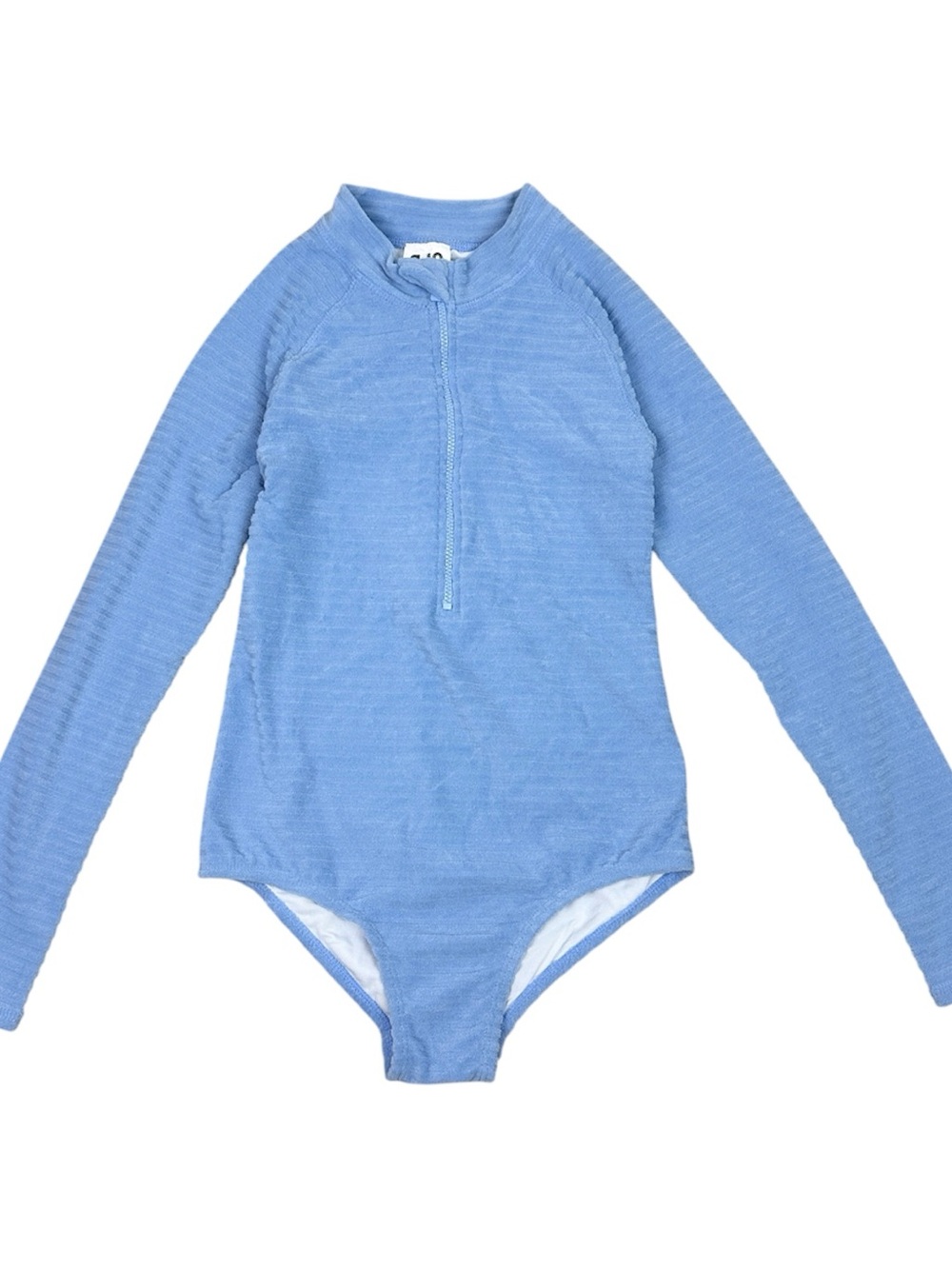 Cotton On Kids Long Sleeve Zip-Front Rashguard - Light Blue